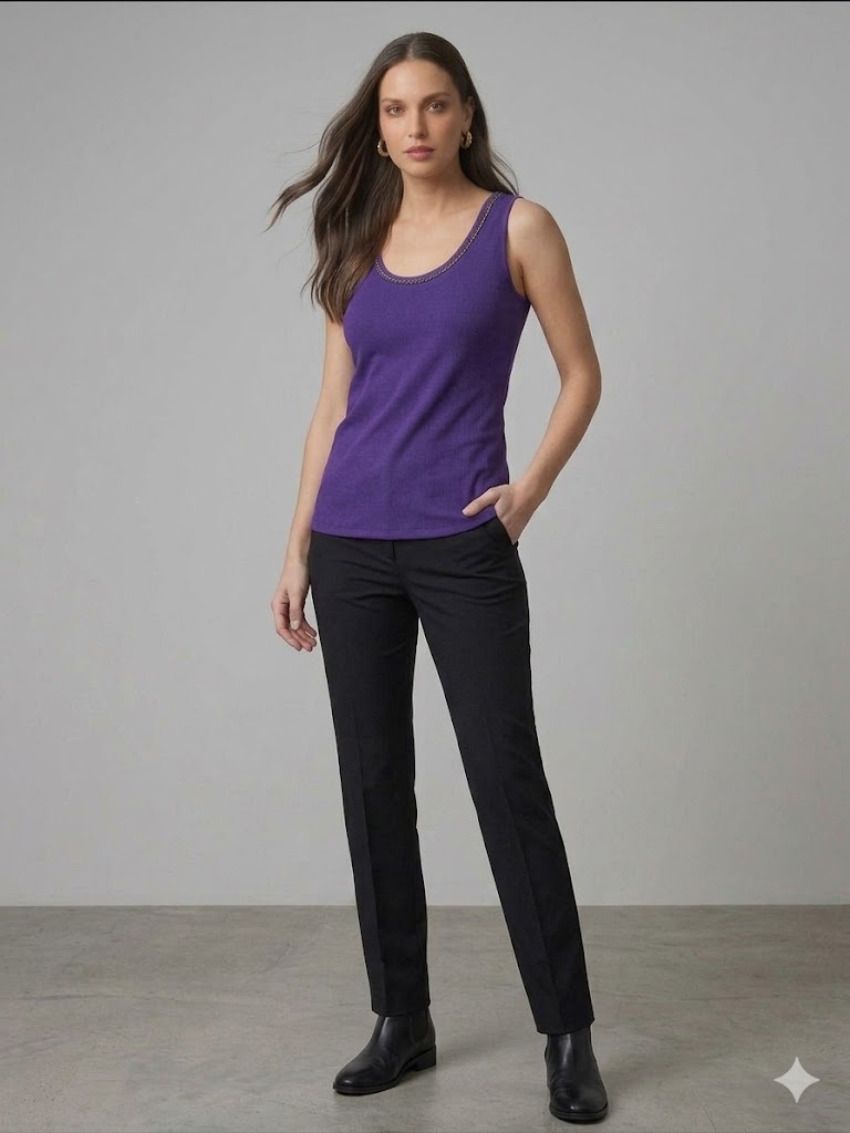 TOLGA SARAÇOĞLU Boncuk İşlemeli Bluz 10952 - Mor