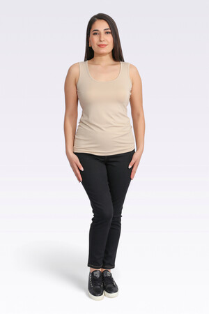 TOLGA SARAÇOĞLU Kalın Askılı Bluz 10977 - GRİ