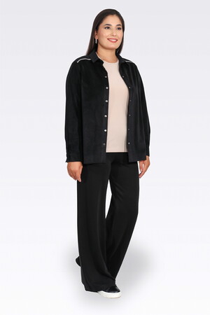 TOLGA SARAÇOĞLU Bisiklet Yaka Kısa Kol Şık Kumaş Örme Bluz 10693 - BEJ