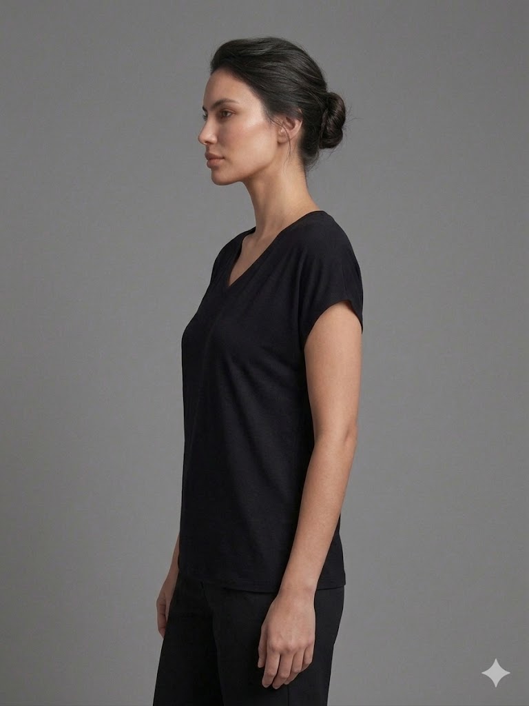 TOLGA SARAÇOĞLU Kısa Kol Bluz 10915 - Siyah