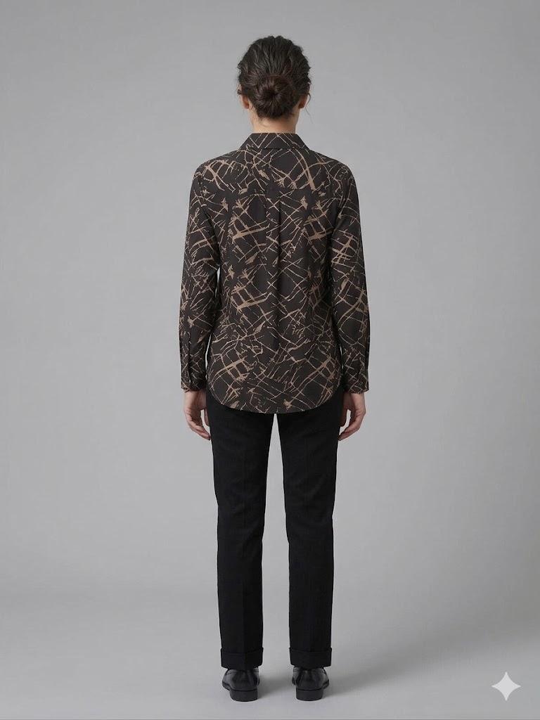 TOLGA SARAÇOĞLU Yarım Kol Desenli Bluz 10991