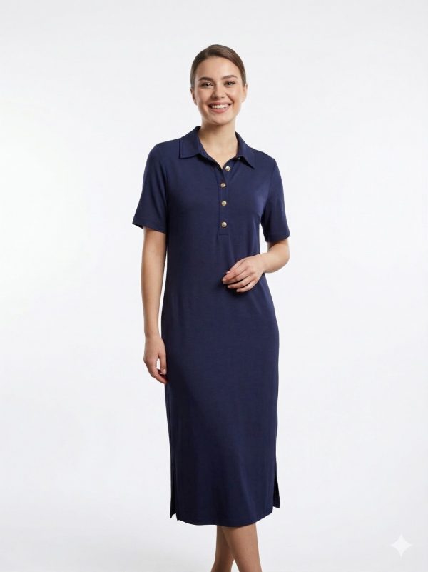 TOLGA SARAÇOĞLU Düğme Kapamalı Yırtmaç Detaylı Elbise 40181