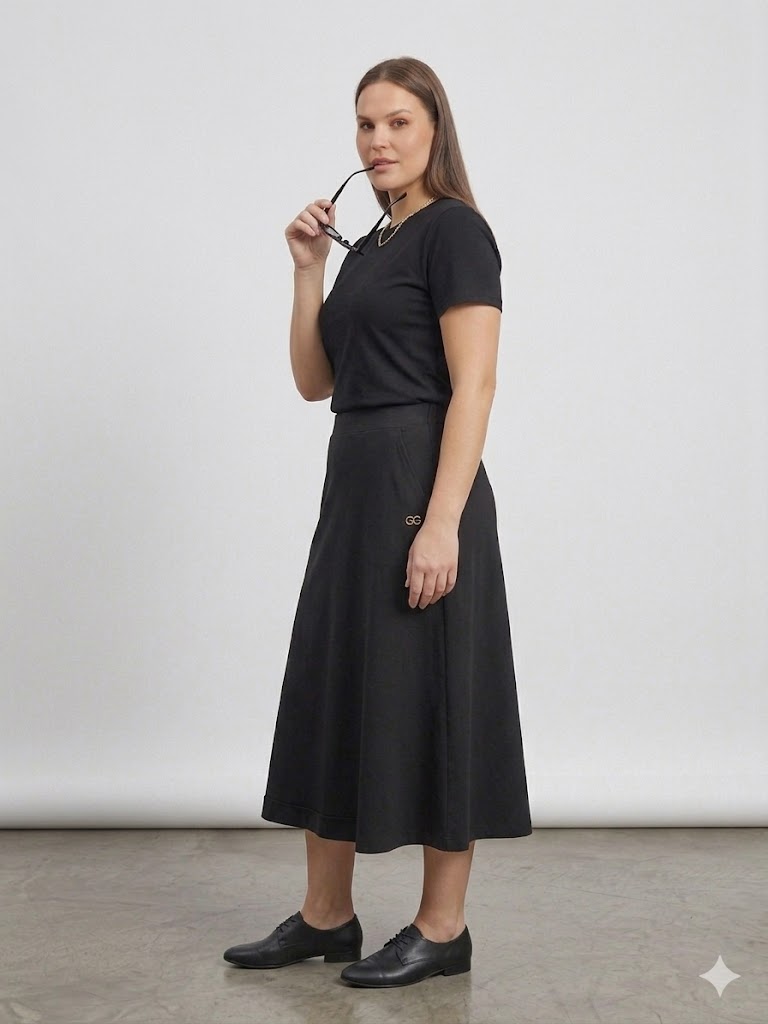 TOLGA SARAÇOĞLU Cep Detaylı Etek 20015 - Siyah