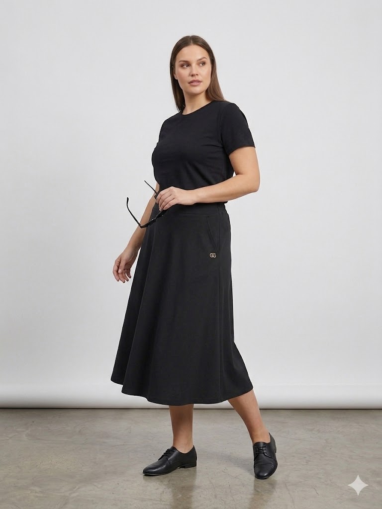 TOLGA SARAÇOĞLU Cep Detaylı Etek 20015 - Siyah