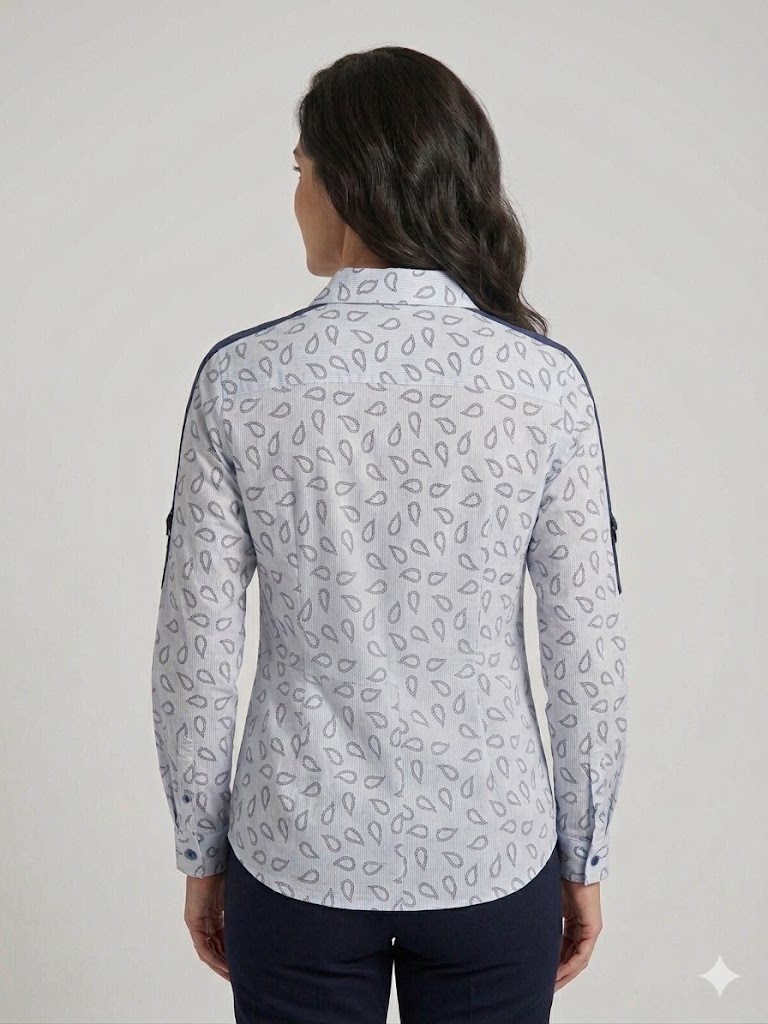 TOLGA SARAÇOĞLU Desenli Gömlek 10804 - MAVİ