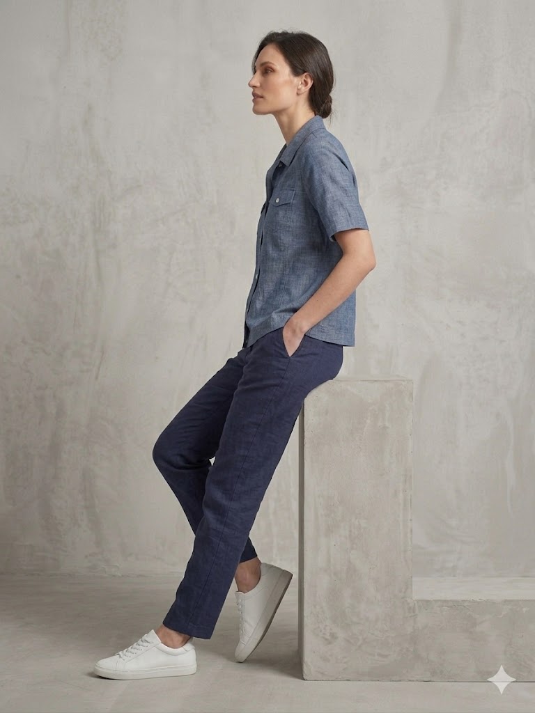 TOLGA SARAÇOĞLU Cepli Tensel Gömlek 11005 - Lacivert