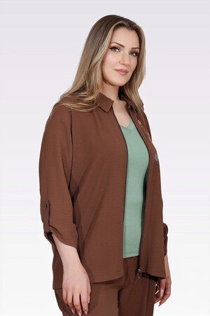 TOLGA SARAÇOĞLU NAKIŞ DETAYLI FERMUARLI AYROBİN GÖMLEK 50138