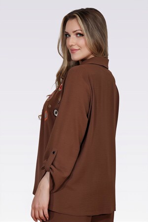 TOLGA SARAÇOĞLU NAKIŞ DETAYLI FERMUARLI AYROBİN GÖMLEK 50138