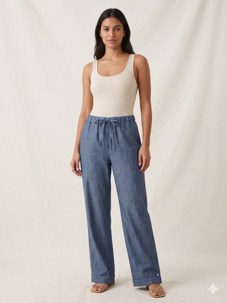 TOLGA SARAÇOĞLU Rahat Kesim Kapri Pantolon 30211 - Lacivert