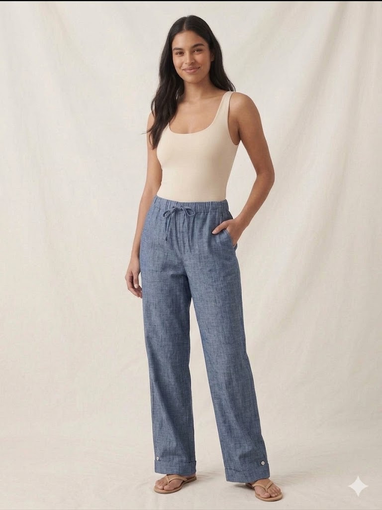 TOLGA SARAÇOĞLU Rahat Kesim Kapri Pantolon 30211 - Lacivert