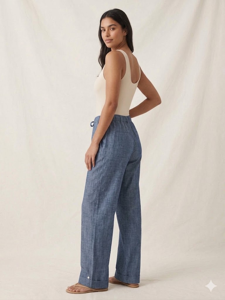 TOLGA SARAÇOĞLU Rahat Kesim Kapri Pantolon 30211 - Lacivert