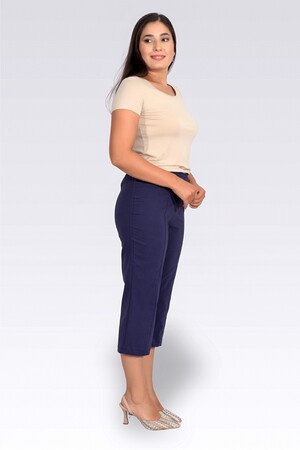 TOLGA SARAÇOĞLU İnce Kumaş Beli Lastikli Rahat Kesim Pantolon 30267 - Lacivert