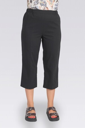 TOLGA SARAÇOĞLU İnce Kumaş Beli Lastikli Rahat Kesim Pantolon 30267 - Siyah
