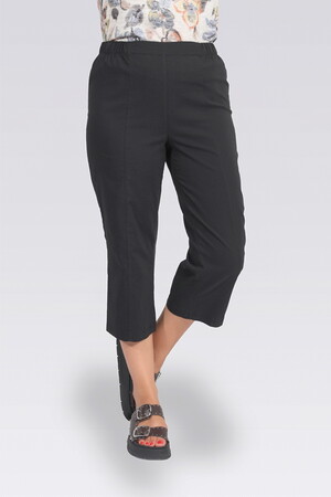 TOLGA SARAÇOĞLU İnce Kumaş Beli Lastikli Rahat Kesim Pantolon 30267 - Siyah