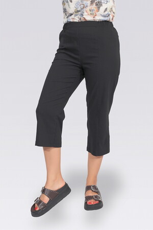 TOLGA SARAÇOĞLU İnce Kumaş Beli Lastikli Rahat Kesim Pantolon 30267 - Siyah