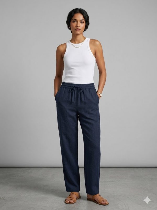 TOLGA SARAÇOĞLU Beli Lastikli Rahat Kesim Pantolon 30161