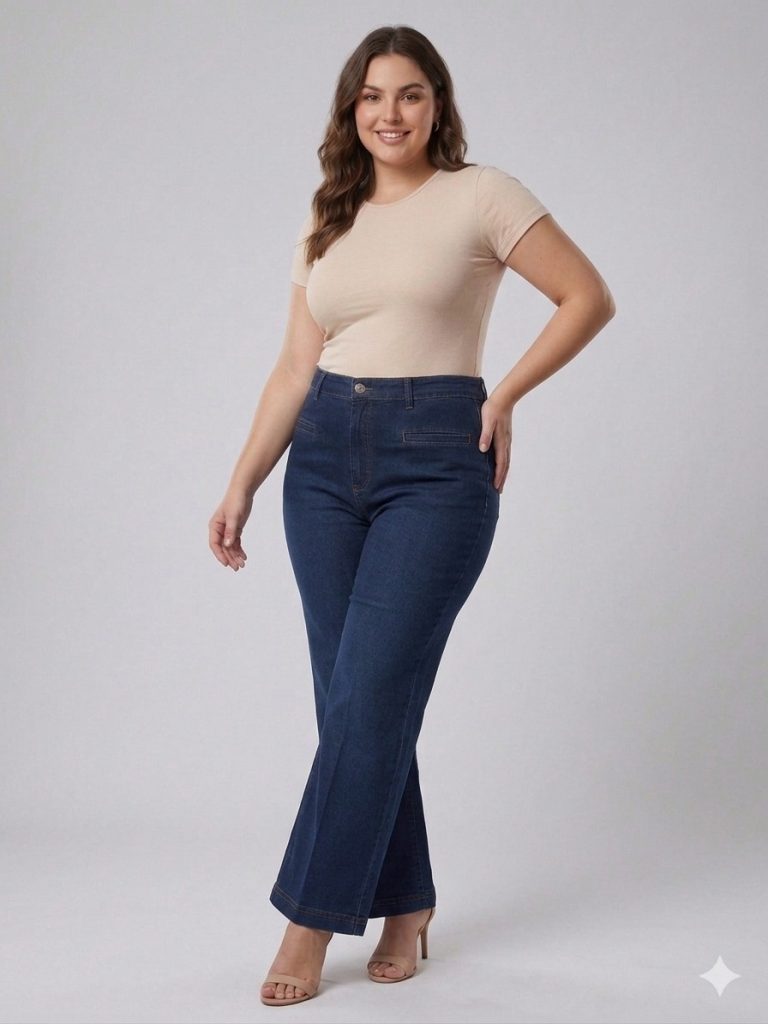 TOLGA SARAÇOĞLU GenişPaça Bilek Boy Pantolon 30260 - Lacivert