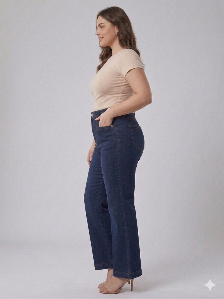 TOLGA SARAÇOĞLU GenişPaça Bilek Boy Pantolon 30260 - Lacivert