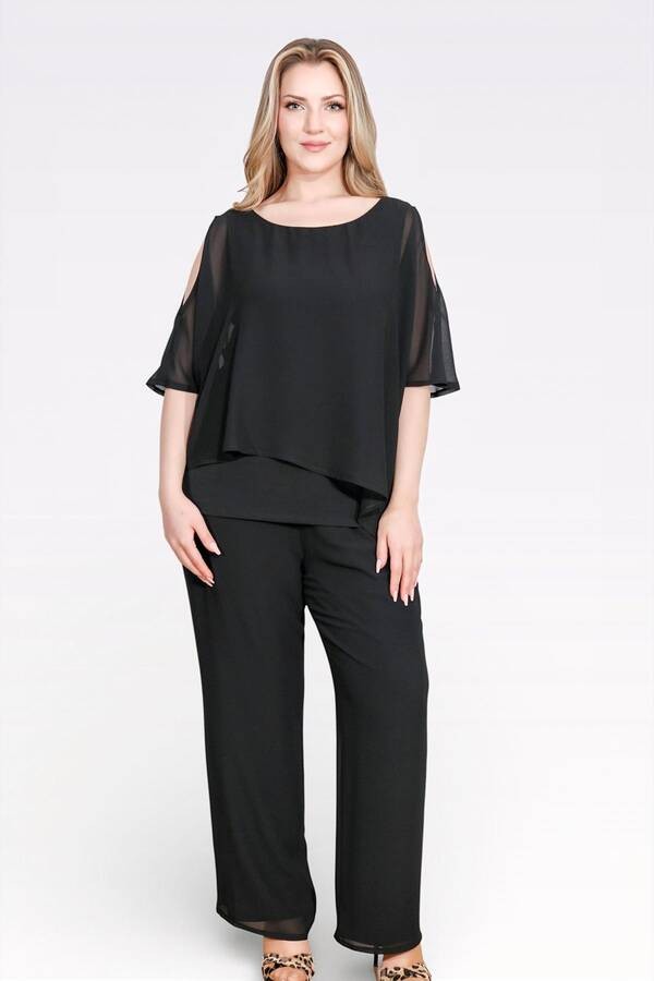 TOLGA SARAÇOĞLU KAYIK YAKA RAHAT KESİM ASTARLI ŞİFON TUNİK 10748