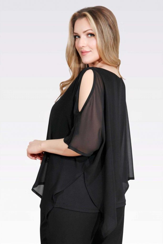 TOLGA SARAÇOĞLU KAYIK YAKA RAHAT KESİM ASTARLI ŞİFON TUNİK 10748