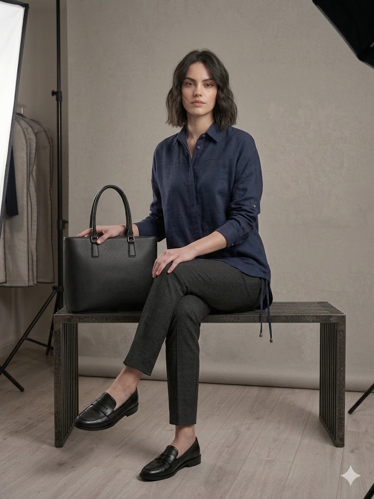 TOLGA SARAÇOĞLU Keten Gömlek 10927 - Lacivert