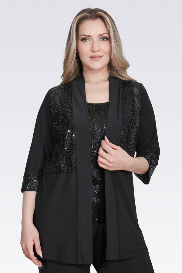 TOLGA SARAÇOĞLU Pul Payetli Şık Örme Tunik 50137