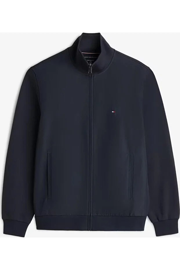 TOMMY HILFIGER Pamuklu Regular Fit Dik Yaka Fermuarlı Erkek Mont MW0MW41758DW5 - Lacivert
