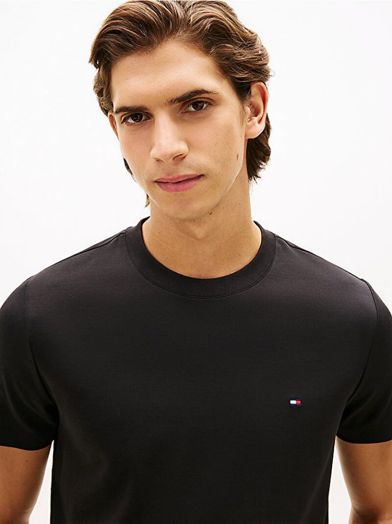 TOMMY HILFIGER luxury ınterlock t-shirt MW0MW33202BDS - Siyah