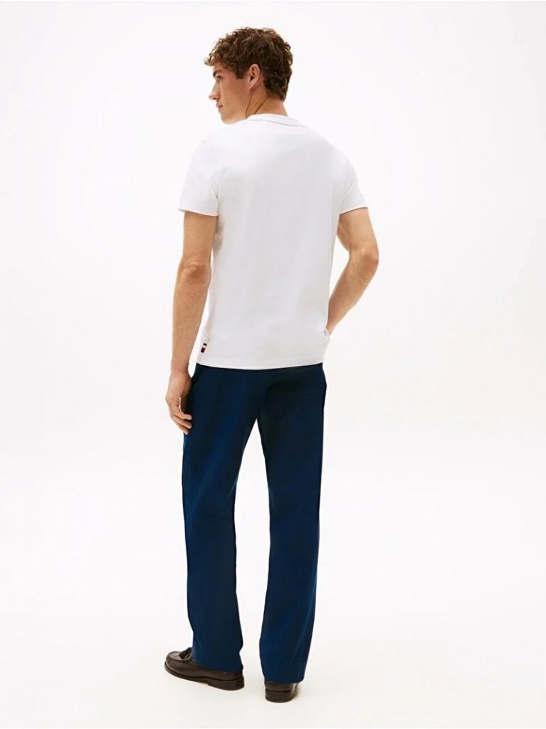 TOMMY HILFIGER luxury ınterlock t-shirt MW0MW33202YBR - Beyaz