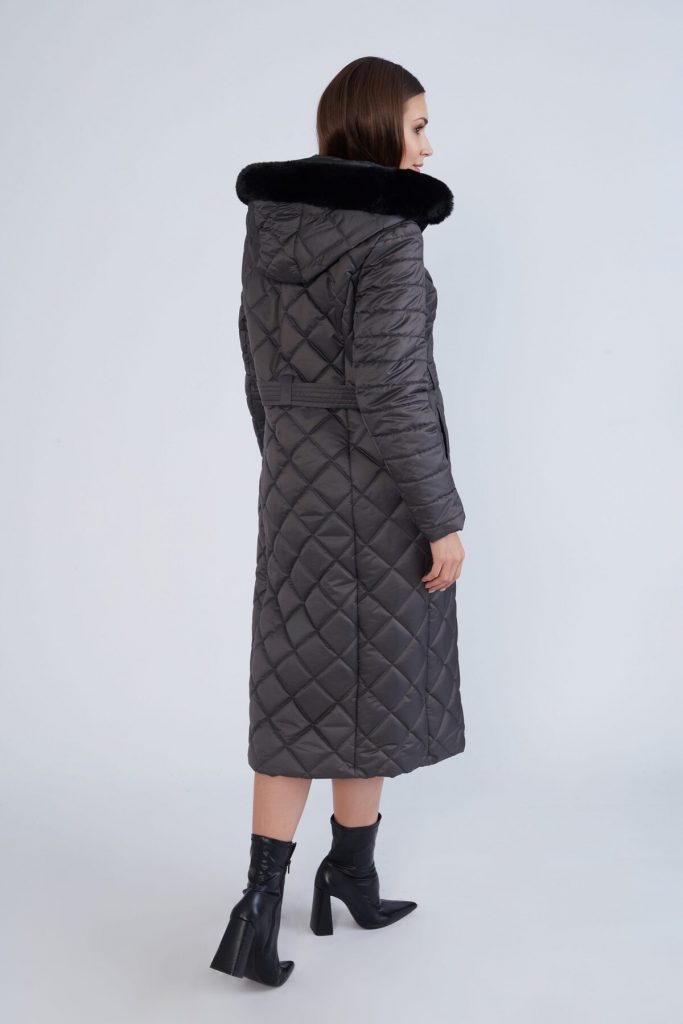 TRENÇ Dikiş Detaylı Büyük Beden Kapitone Kaban 5501