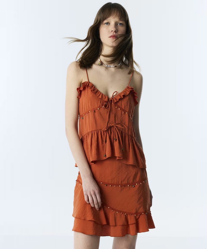 TWİST Karma Aksesuarlı Crop Bluz  TS1260006099 - KİREMİT