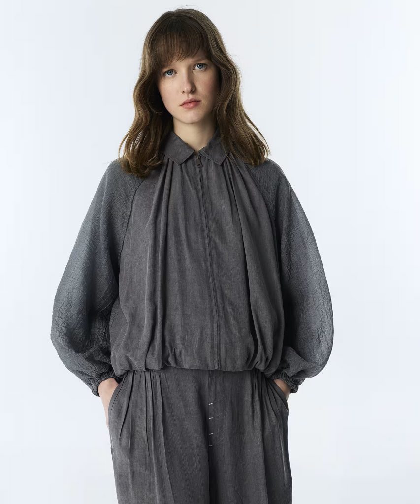 TWİST Kumaş Mix Balon Ceket TS1260005103 - GRİ