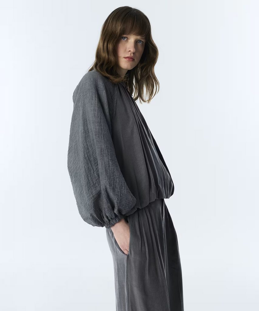 TWİST Kumaş Mix Balon Ceket TS1260005103 - GRİ