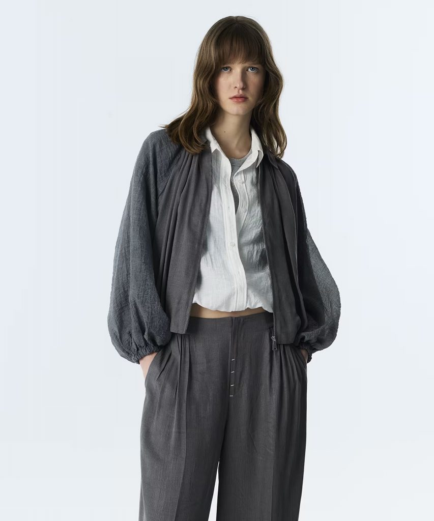 TWİST Büzgülü Wide Leg Pantolon TS1260003237 - GRİ