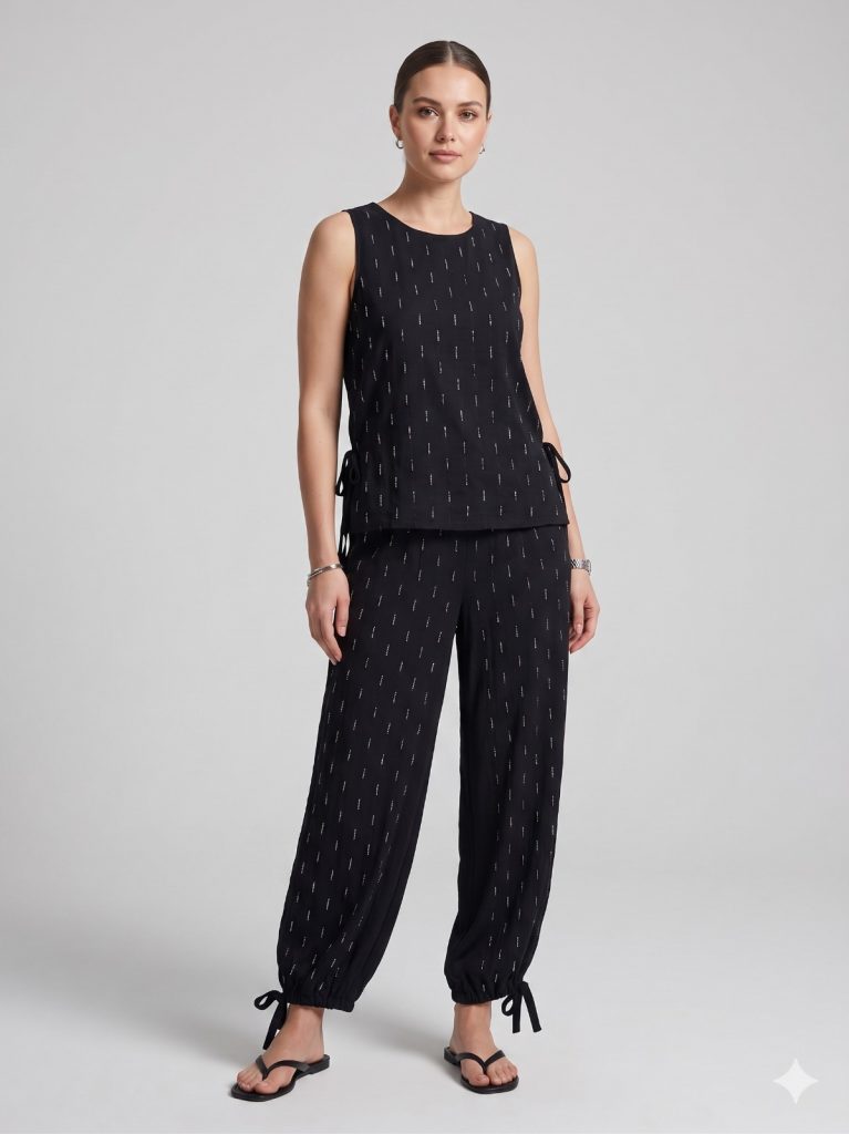 UNIQUE Boncuk İşlemeli Bluz 267016