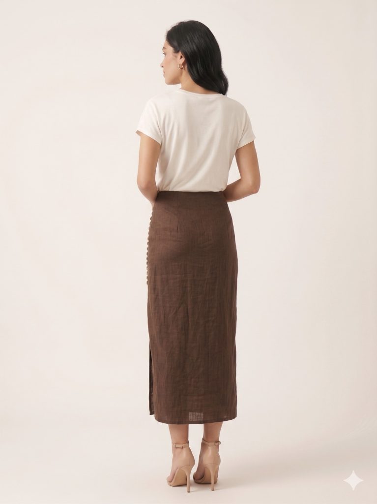 UNIQUE Bürümcük Kumaş Etek 266007 - kahve