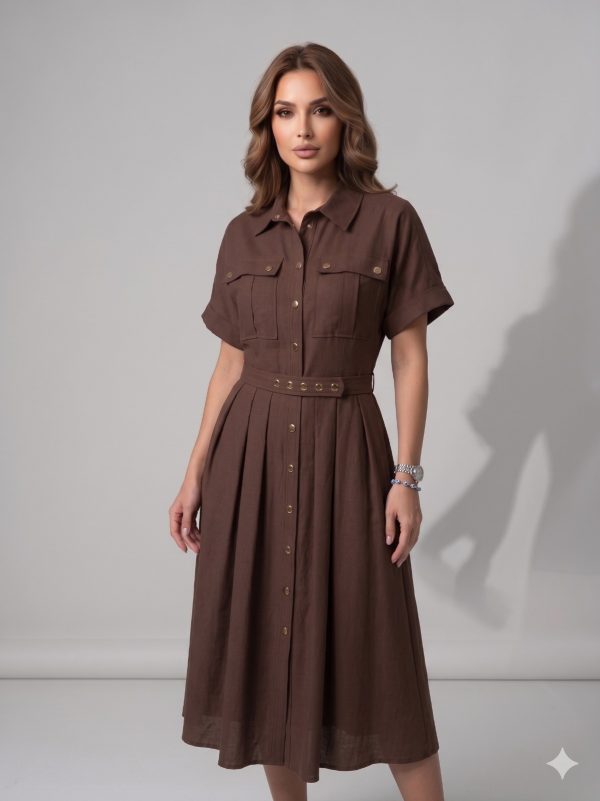 VENDİ LALUCE Düğme Detaylı Elbise LE661