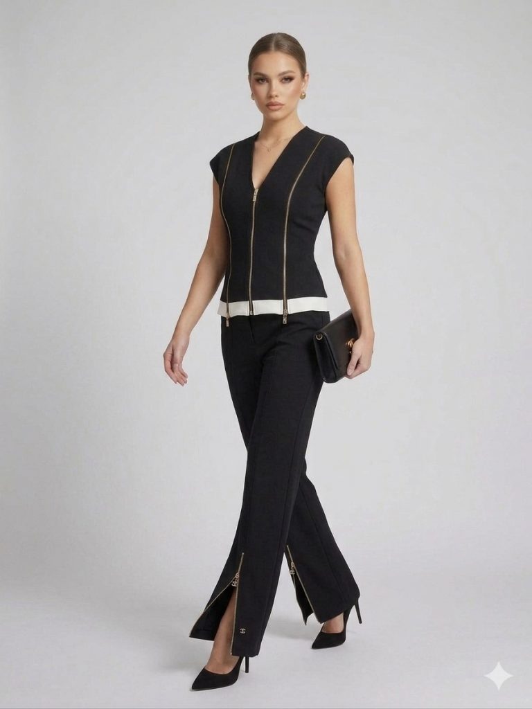 YSATİS Fermuar Detaylı Bluz 5000117