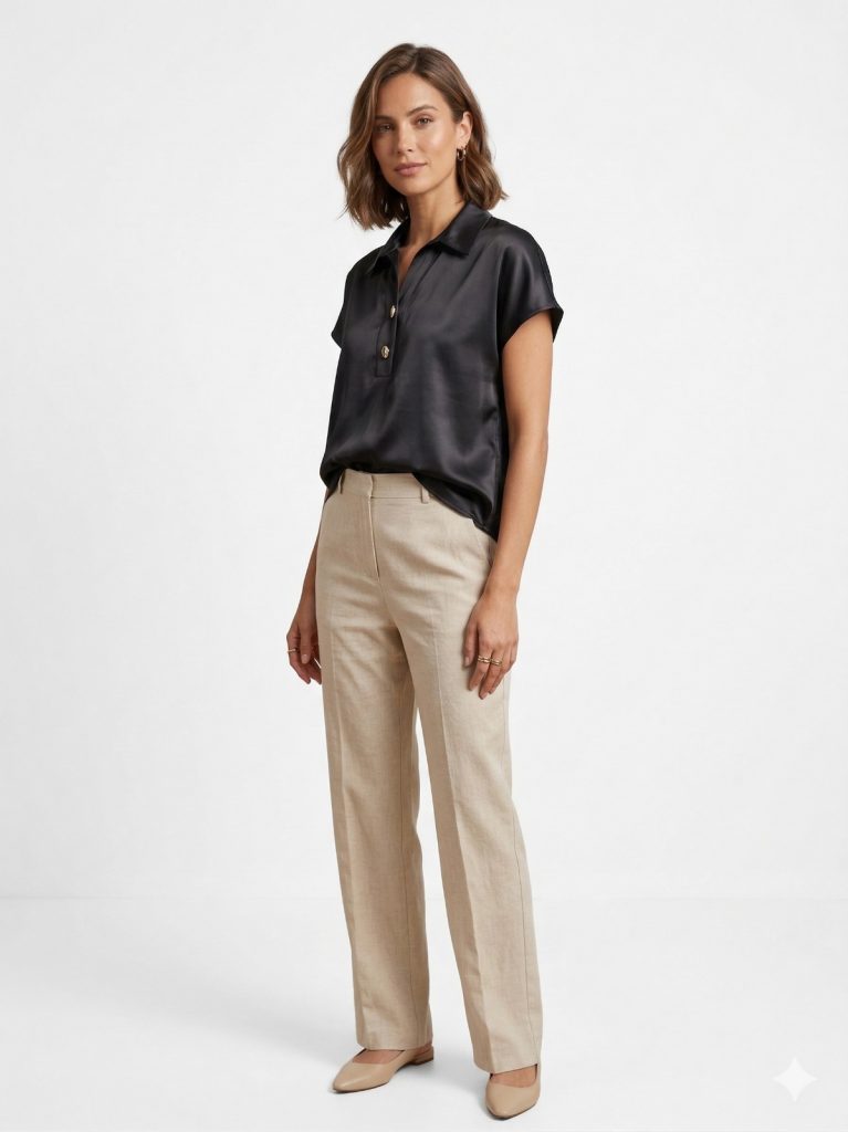 YSATİS Gömlek Yaka Bluz  5000129