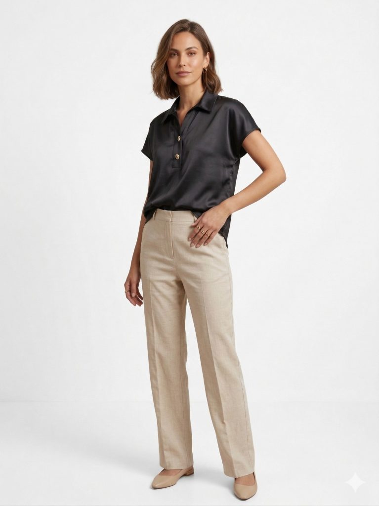 YSATİS Gömlek Yaka Bluz  5000129 - Siyah