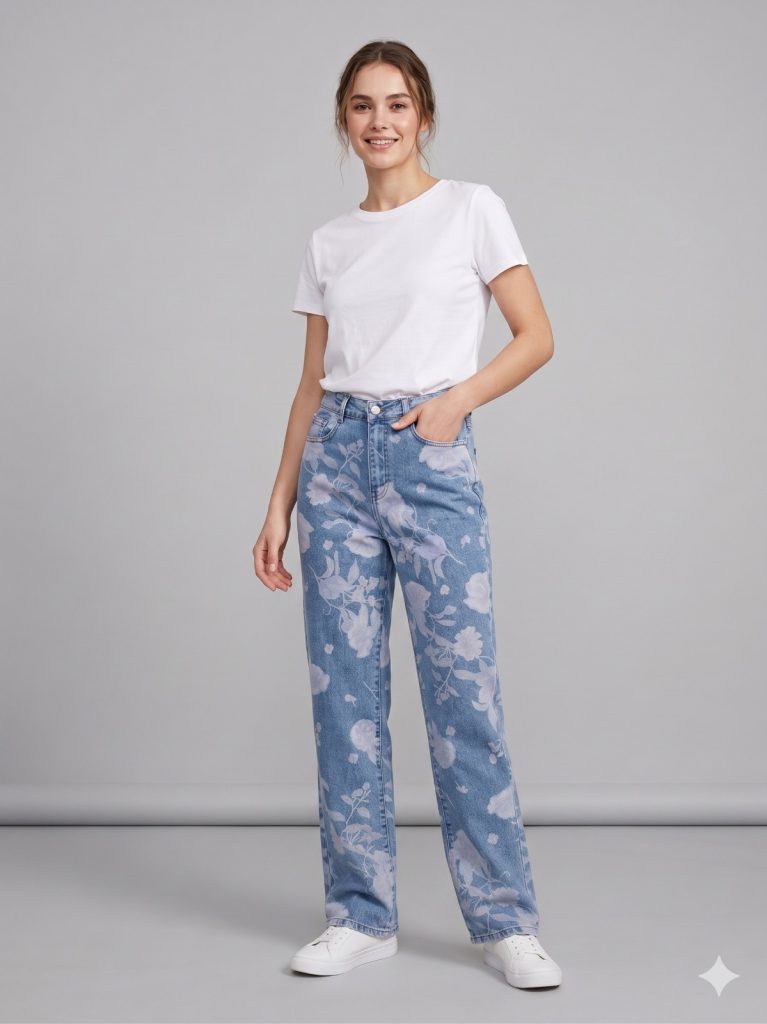 YSATİS Desenli Pantolon 9200109 - MAVİ