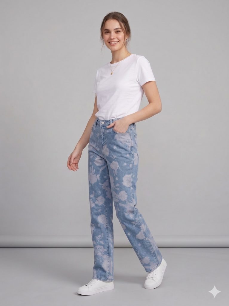 YSATİS Desenli Pantolon 9200109 - MAVİ