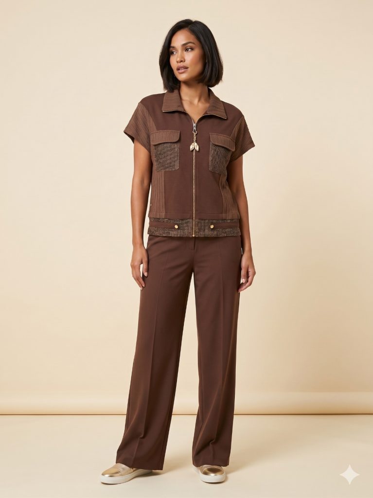 YSATİS Aksesuarlı Fermuar Detaylı Yelek 1200115 - kahve