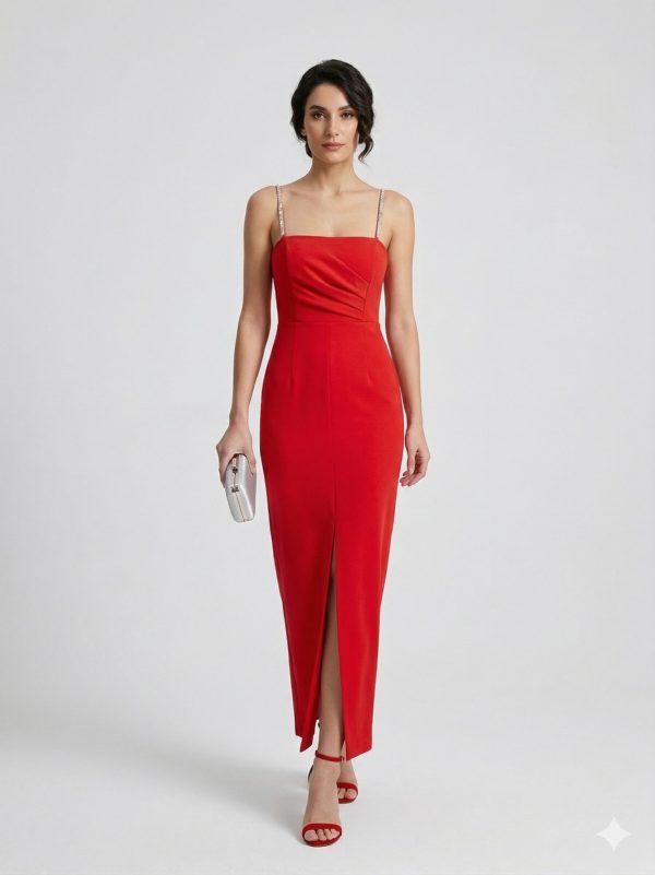 ZMS Askılı Yandan Yırtmaçlı Elbise 8337