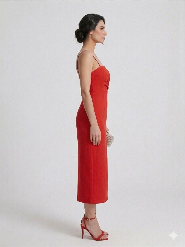 ZMS Askılı Yandan Yırtmaçlı Elbise 8337