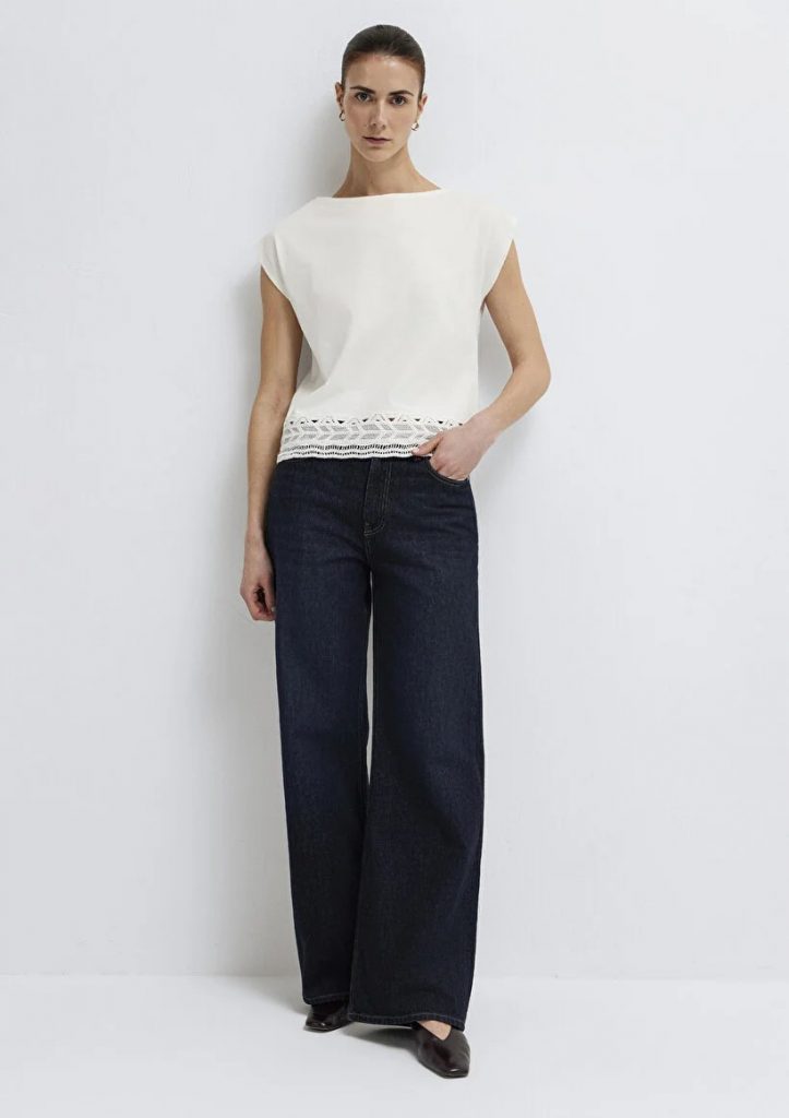 MAVİ Nakış Detaylı Ekru T-shirt M1613945-70057
