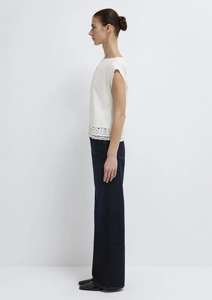 MAVİ Nakış Detaylı Ekru T-shirt M1613945-70057 - Beyaz