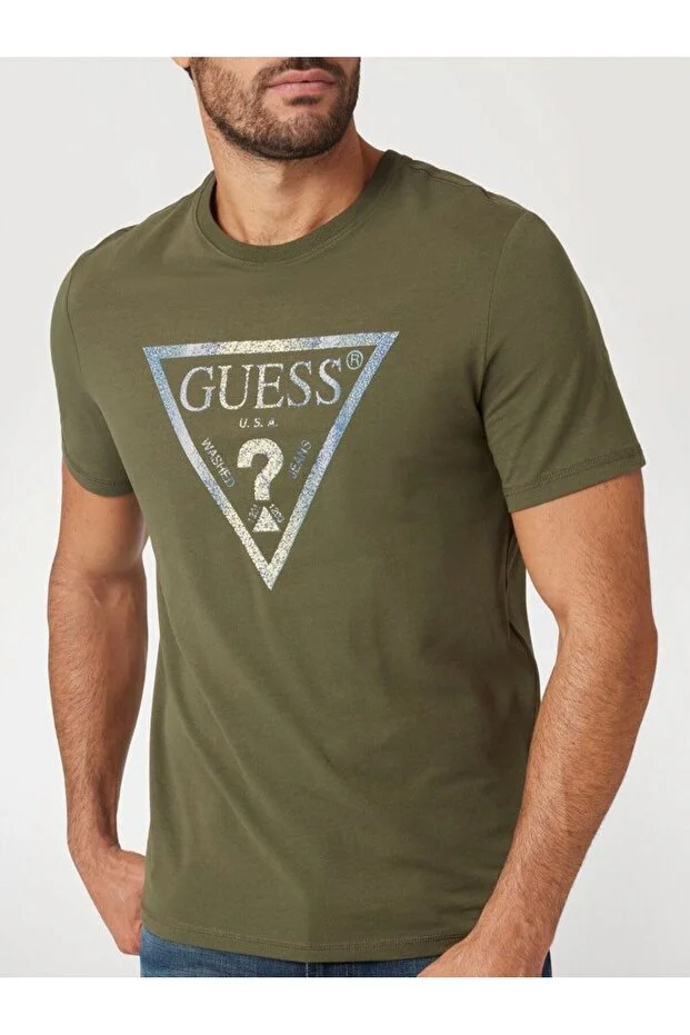 GUESS Üçgen Logolu T-Shirt M4BI35J1314 - YEŞİL