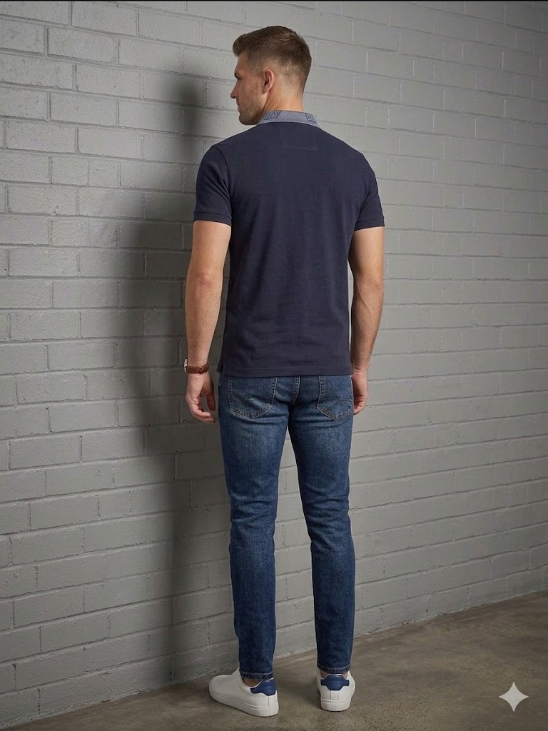 GUESS Erkek Polo Yaka Basic T-Shirt M5GP66J1314 - Lacivert