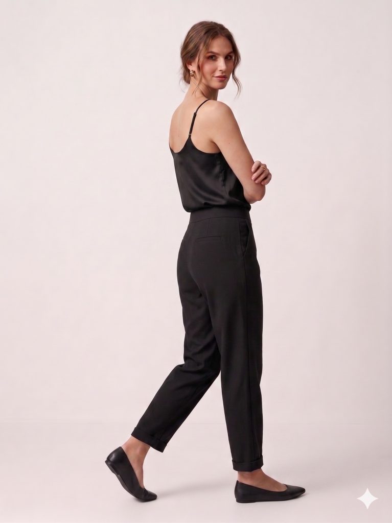 MODAİLGİ Beli Lastikli Pantolon 40144 - Siyah